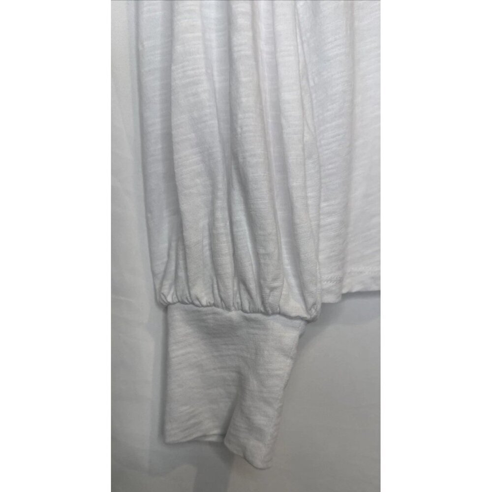 Boden Women’s White Cotton Collared Notch V Neck Long Sleeve Blouse Top Sz 4 NEW - Picture 3 of 10